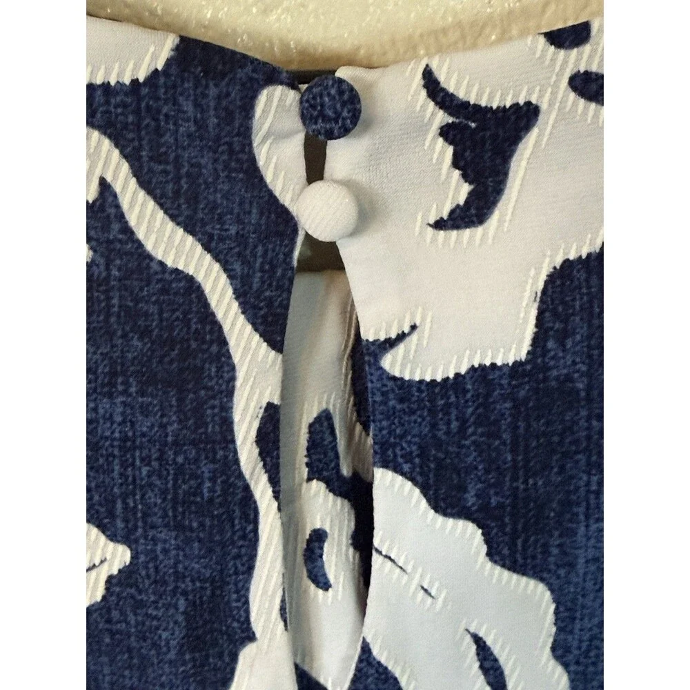 Inc International Concepts XL Cold Shoulder Blue White Top - Picture 4 of 7